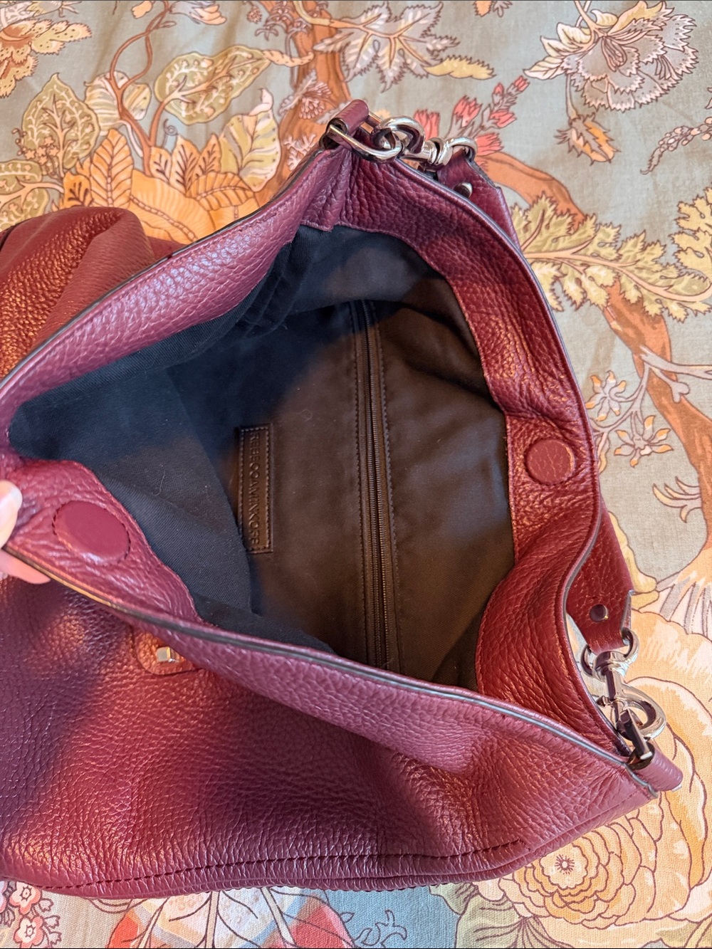 Rebecca Minkoff Burgundy Pebbled Leather Shoulder Bag - Picture 4 of 4